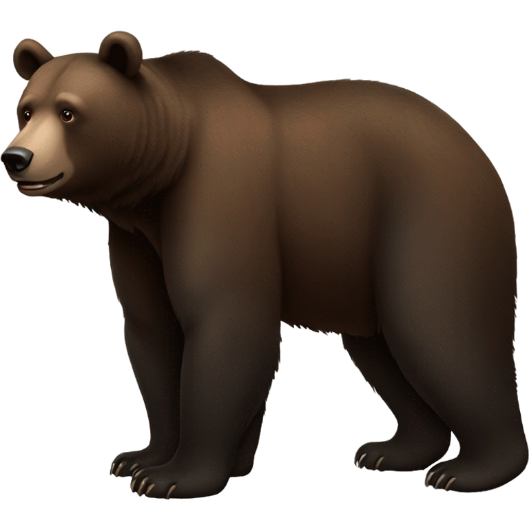 Black brown Bear full body emoji