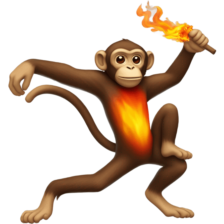 Monkey dabbing with fire emoji