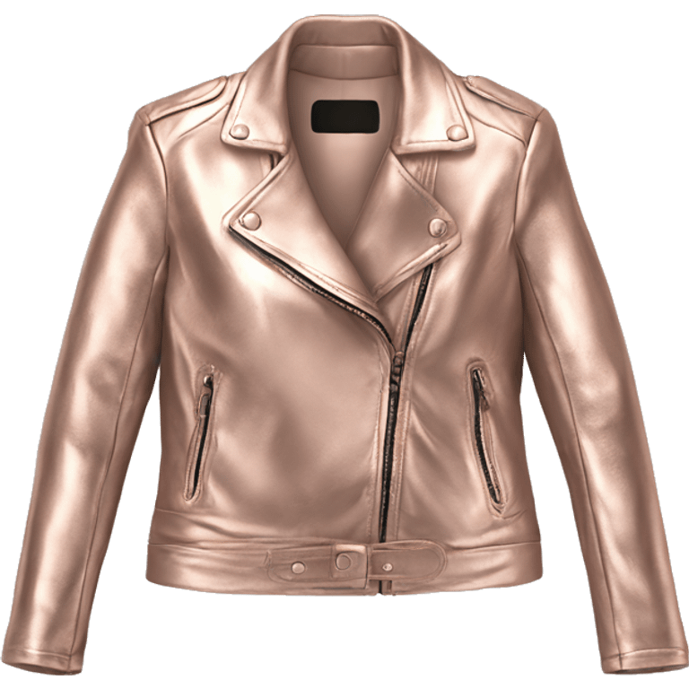 Realistic womens fashion metallic rose gold leather jacket. emoji