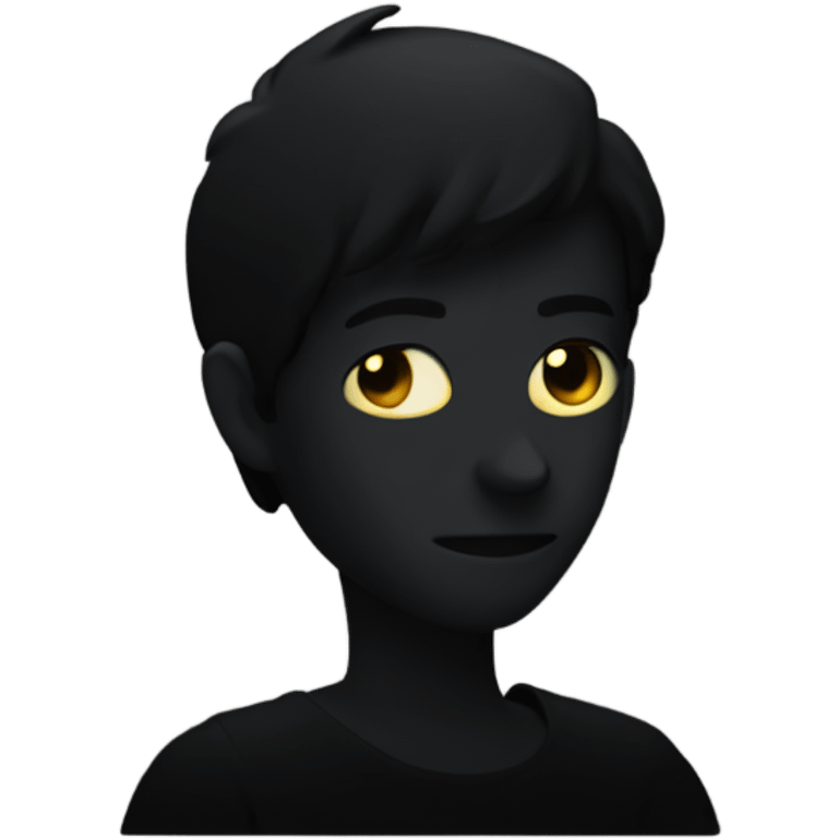 A semi-transparent, dark silhouette of a character, with faint glowing edges and a slightly distorted form emoji