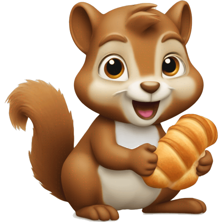 French squirrel eating a croissant  emoji