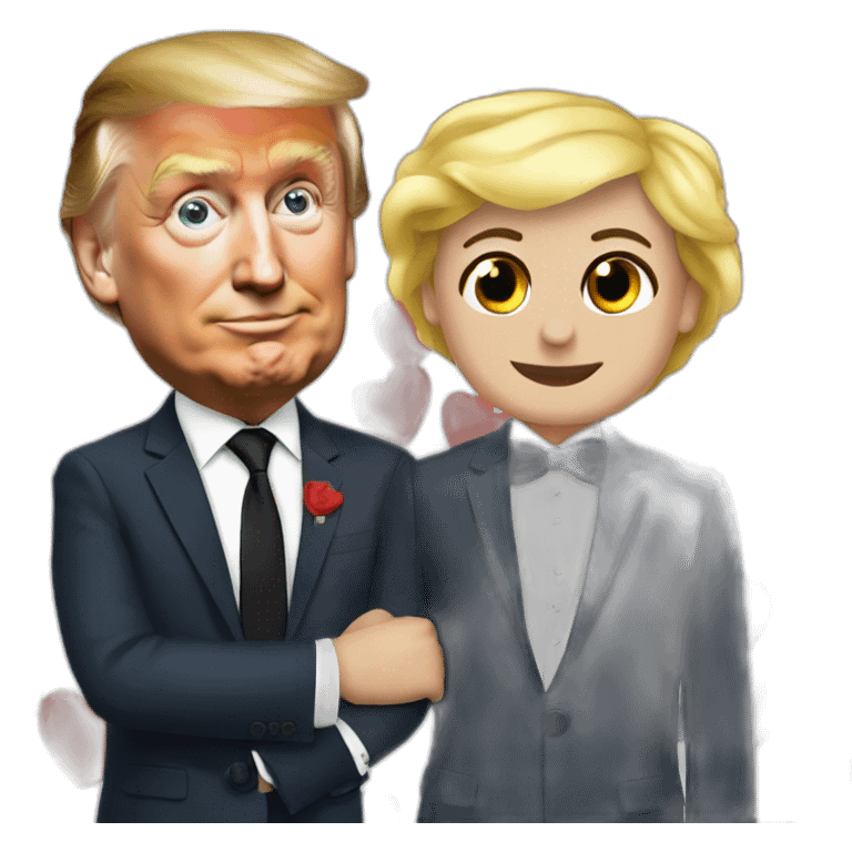 macron in love trump emoji