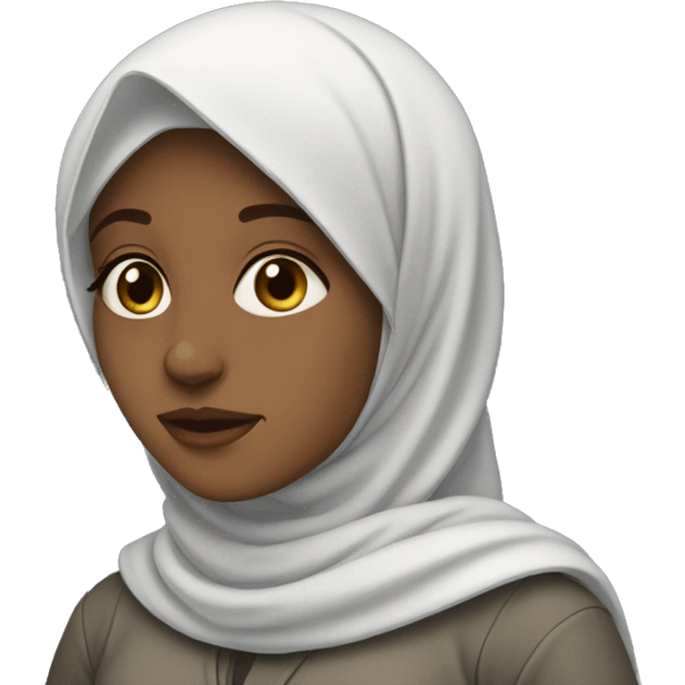 A girl with hijab waiting emoji