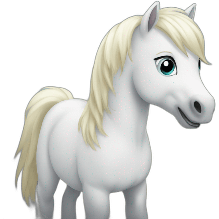 Happy white pony emoji