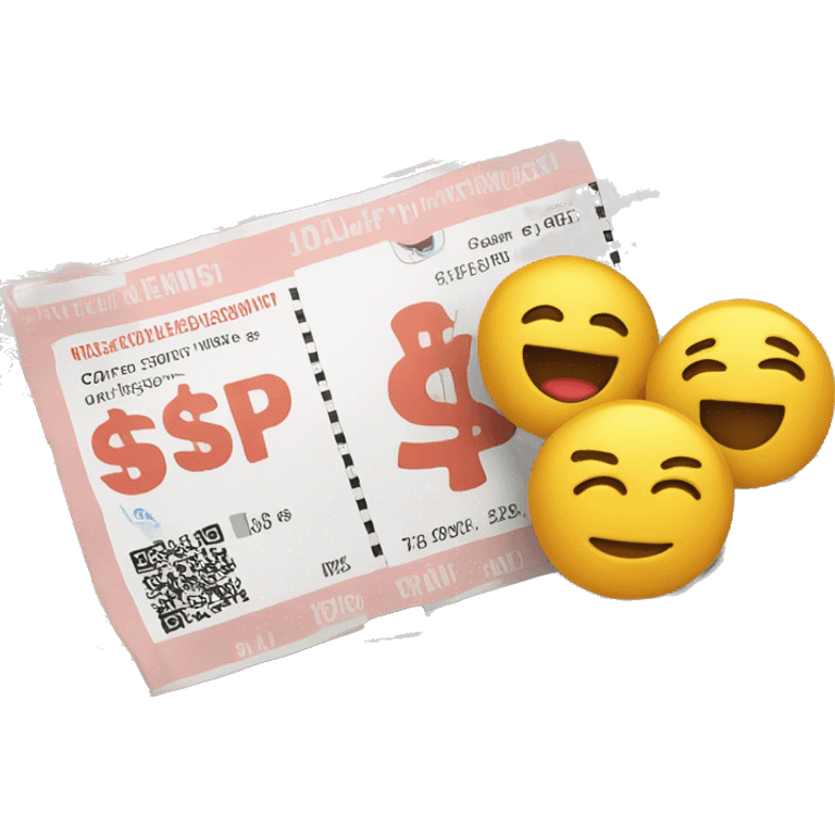 A stack of coupons in the center of the screen,coupon bundle,The dollar sign is printed on the voucher,Two coupons stacked front and back emoji