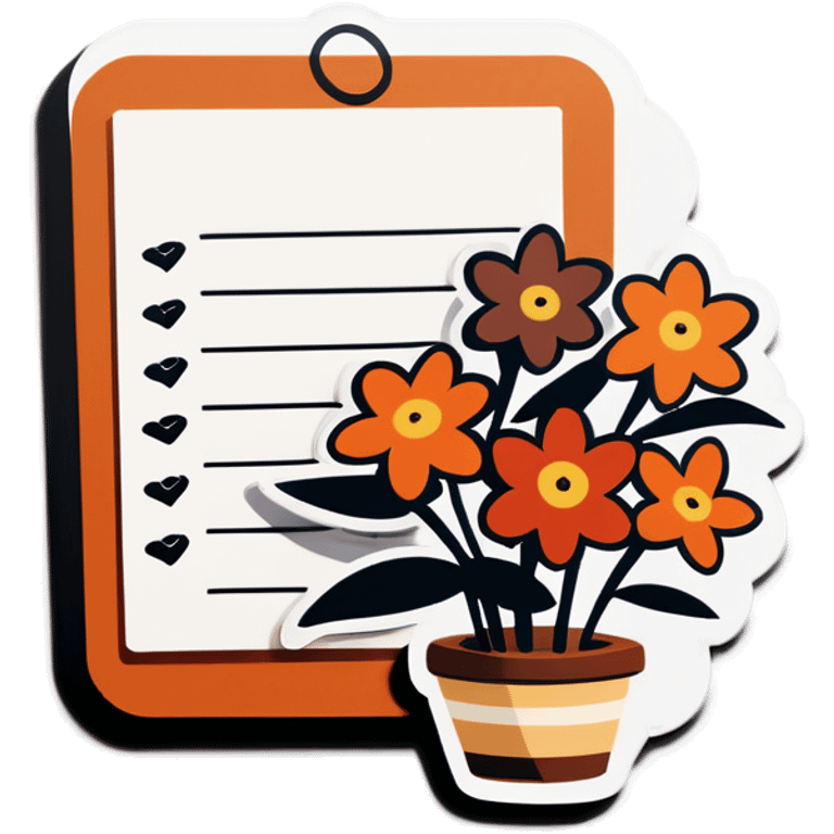 Brown flowers to do list emoji