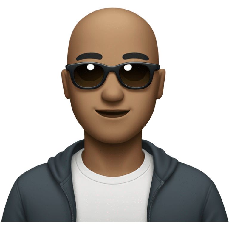 Me, bald sunglasses emoji