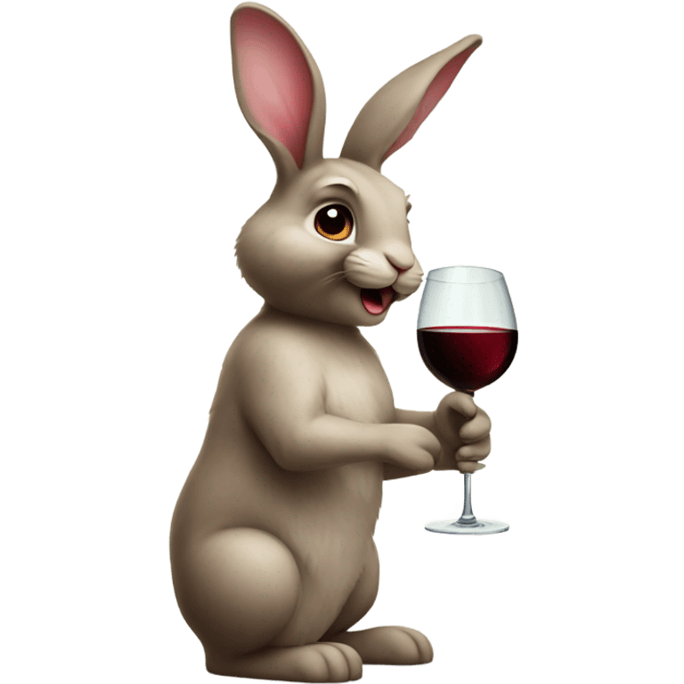 Bunny drinking red wine emoji