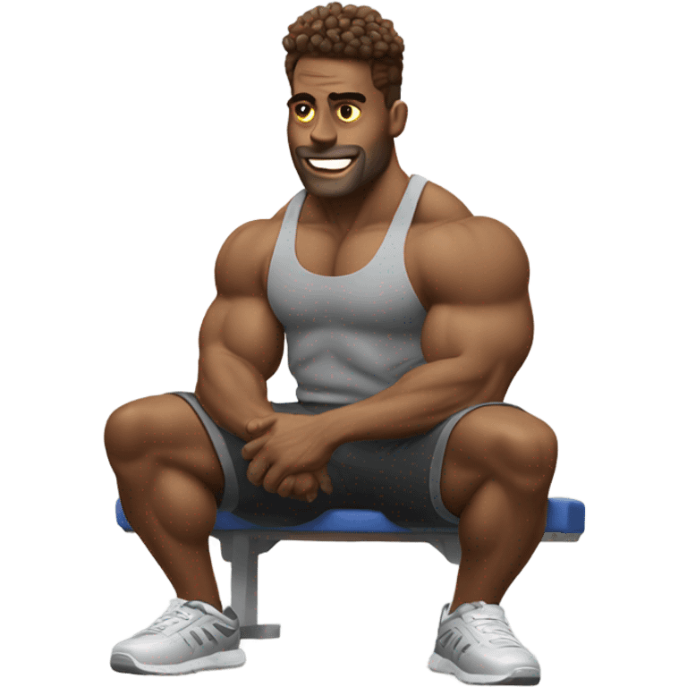 Jacked guy benching emoji