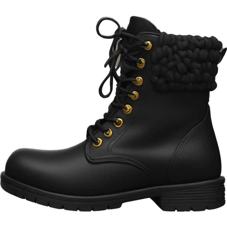 black lace up boots emoji