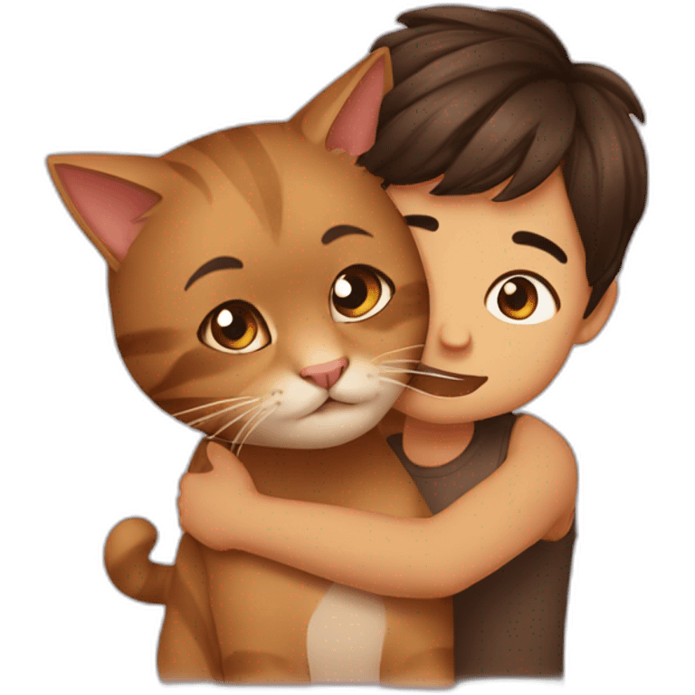 Eyes Brown boy Hug siam cat emoji