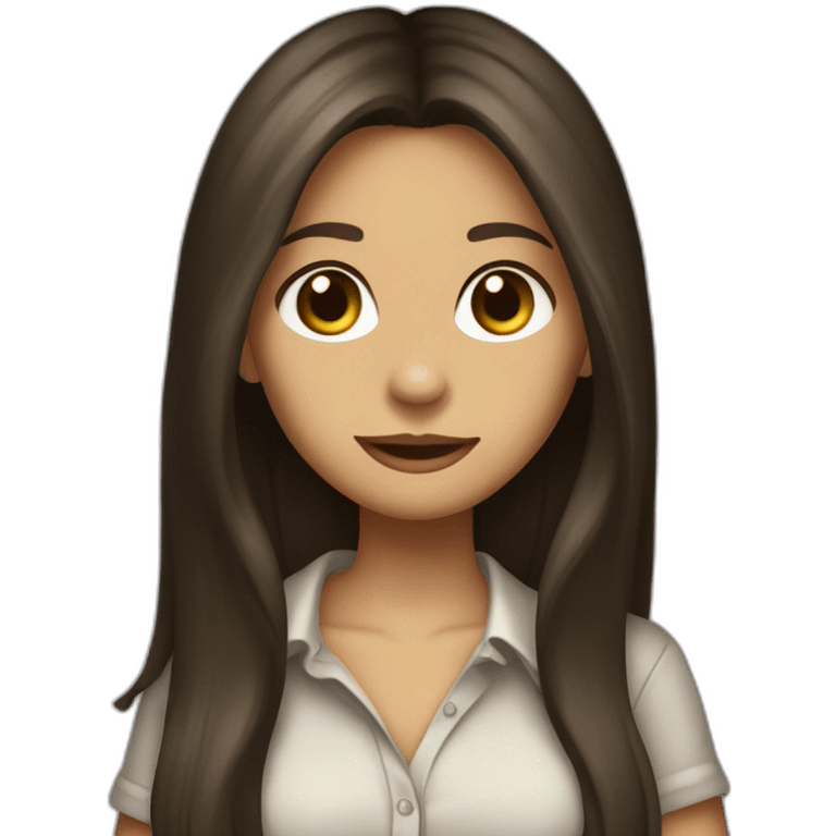 Elena Gilbert with long hair and a ribbed button-down t-shirt emoji