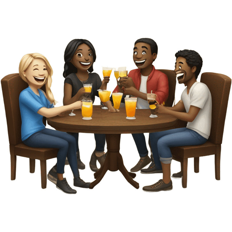 friends enjoying drinks indoors emoji