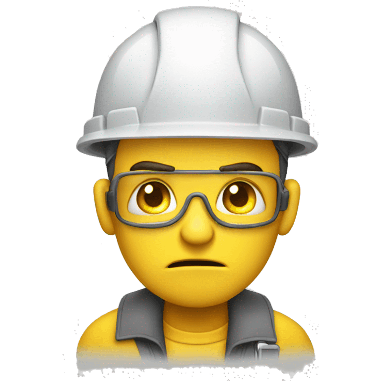 Yellow engineer with an angry face  emoji