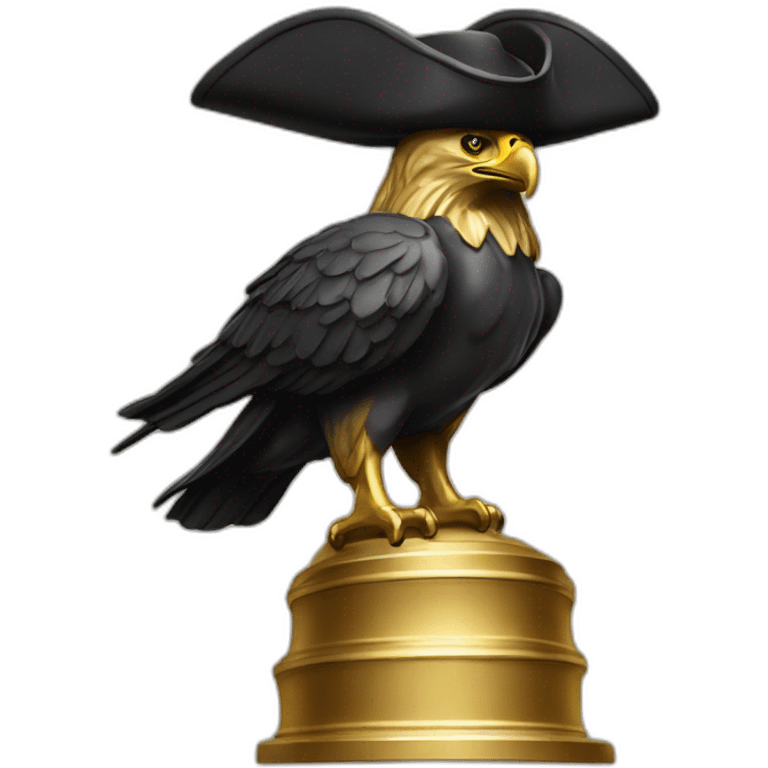 statue golden eagle with napoleon tricorne hat emoji