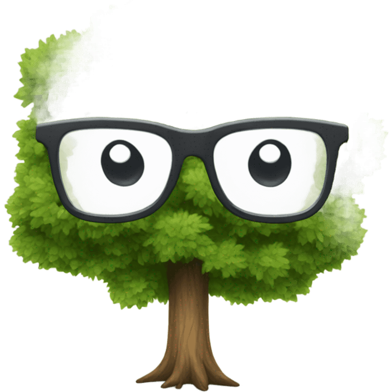 Tree with glasses emoji