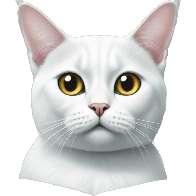 White British cat on a dollar bill emoji