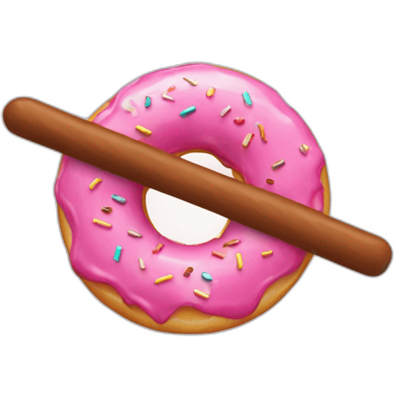 Baton dans un donut emoji