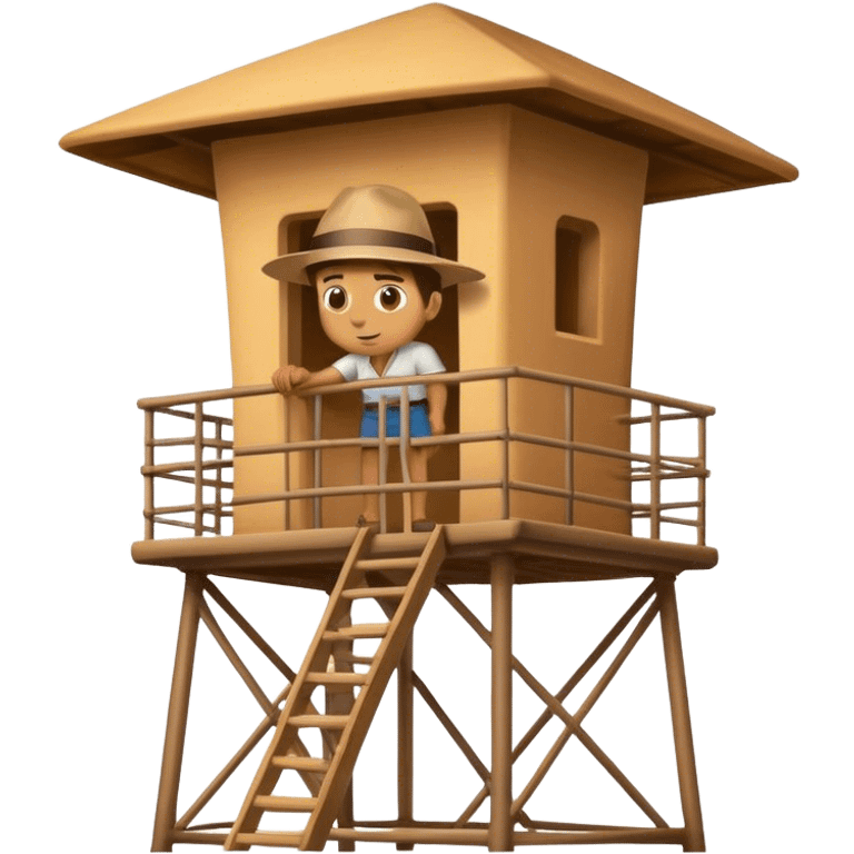 Man looking out of watchtower emoji