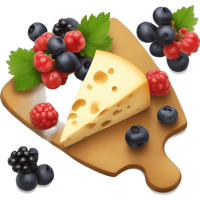 Cheese board with berries emoji