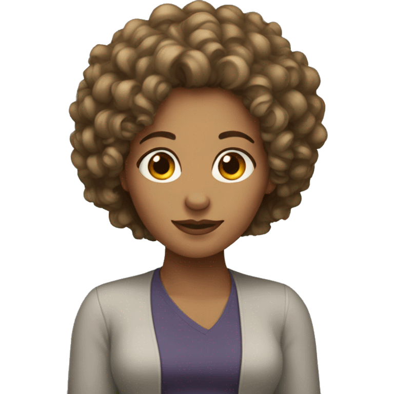 woman with curly hair emoji