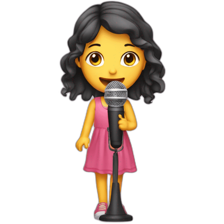 girl sing song in microphone emoji