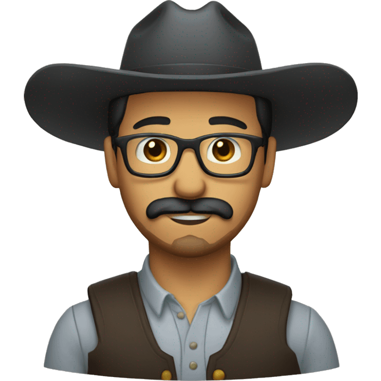 gaucho with glasses and goatee and mustache emoji