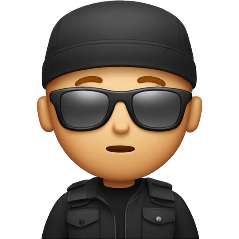 white man with a rounded face, ginger beard and bald head, wearing a backwards black cap and sunglasses giving a shocked expression emoji