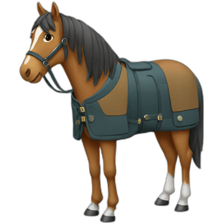 a horse in a coat emoji