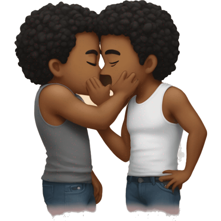 bro kissing bro emoji