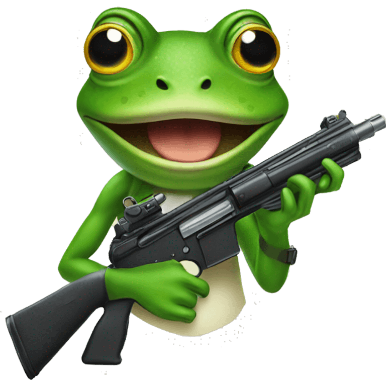 Frog with gun emoji