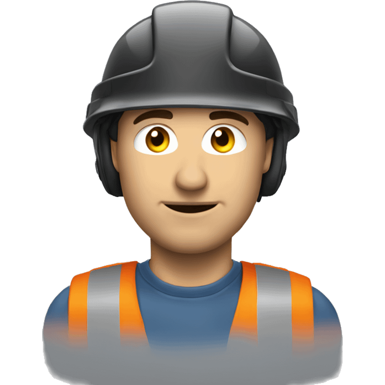 Canadian man wearing , helmet safety and earplug emoji