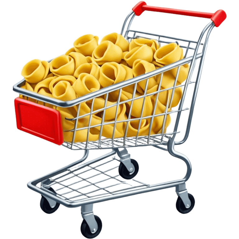 Supermarket trolley with tortellini inside emoji