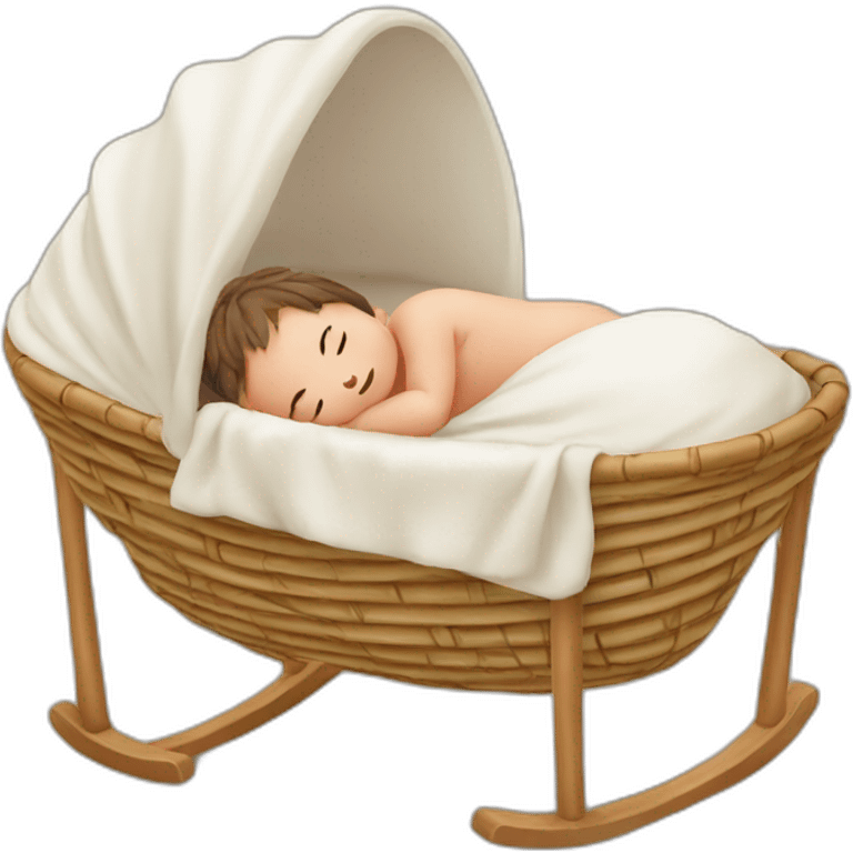 Newborn in a rattan cradle emoji