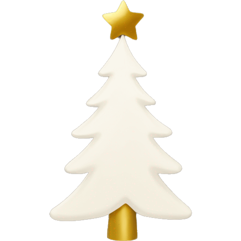 white christmas tree with beige/gold ornaments and a beige/gold star emoji