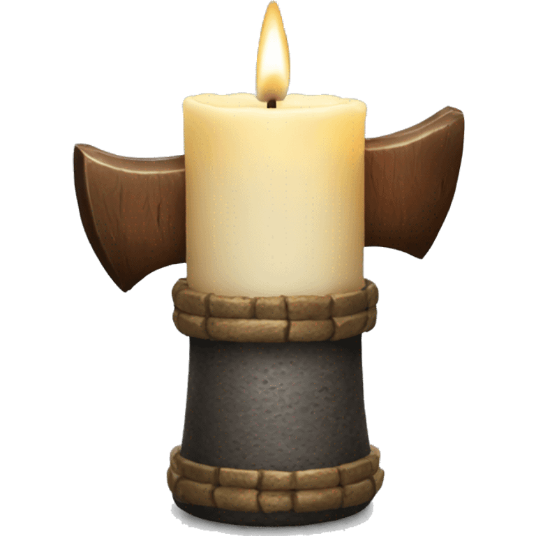 Viking hammer candle emoji