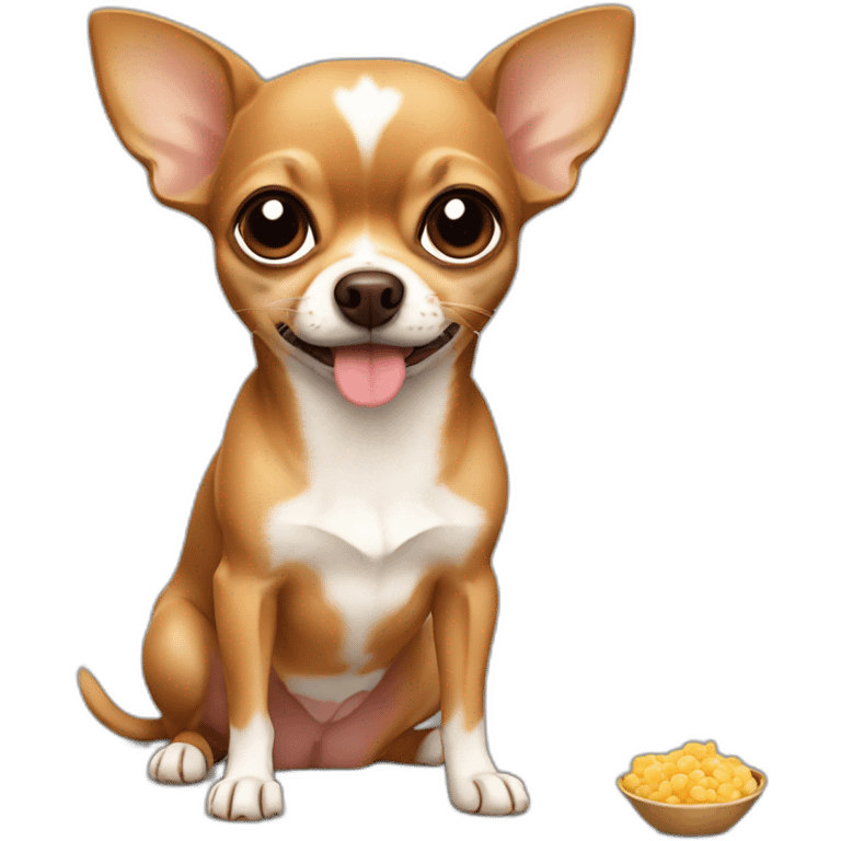 brown Chihuahua eating emoji