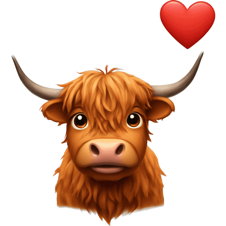 highlandcow with heart emoji