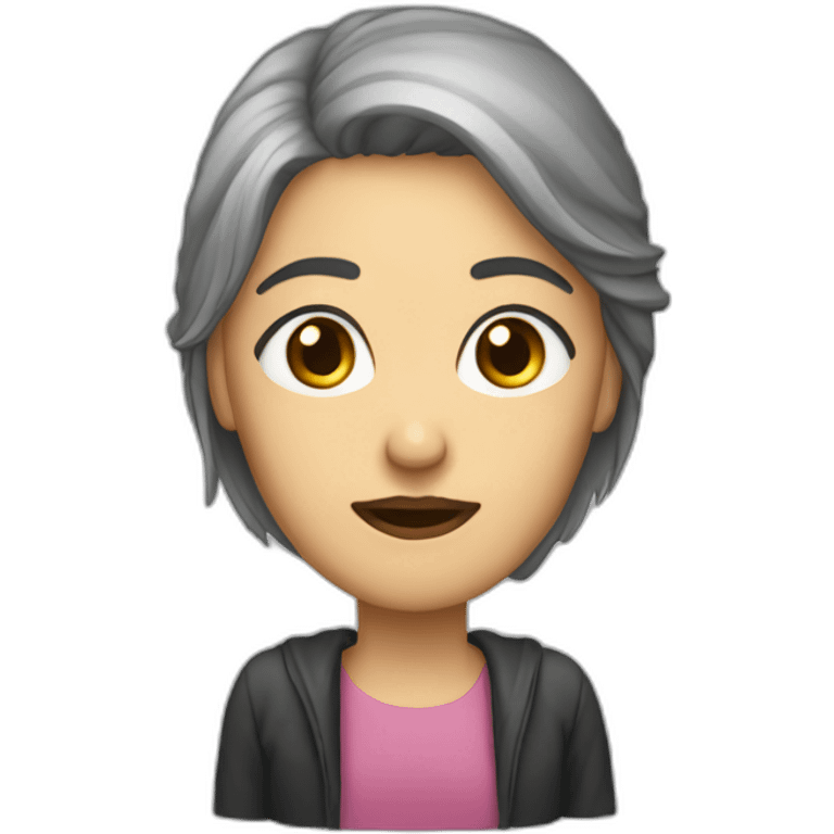 une femme qui pleure avec une barbe emoji