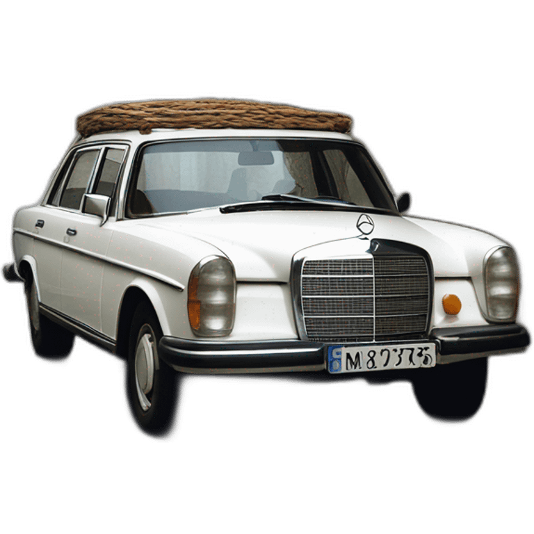 trip around galicia in a old white mercedes benz 1975 seafood emoji