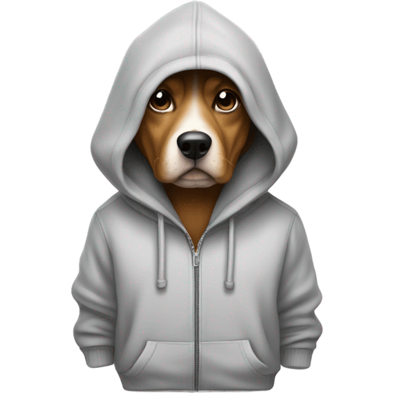 Dog wearing a hoodie emoji