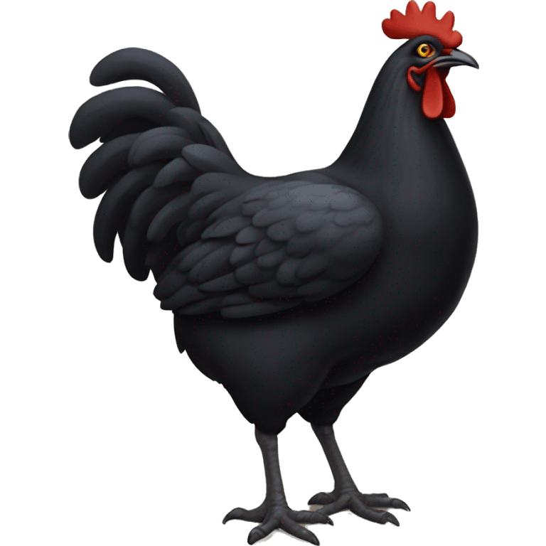 big black chicken\ emoji