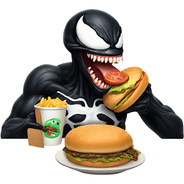  venom eating burger emoji