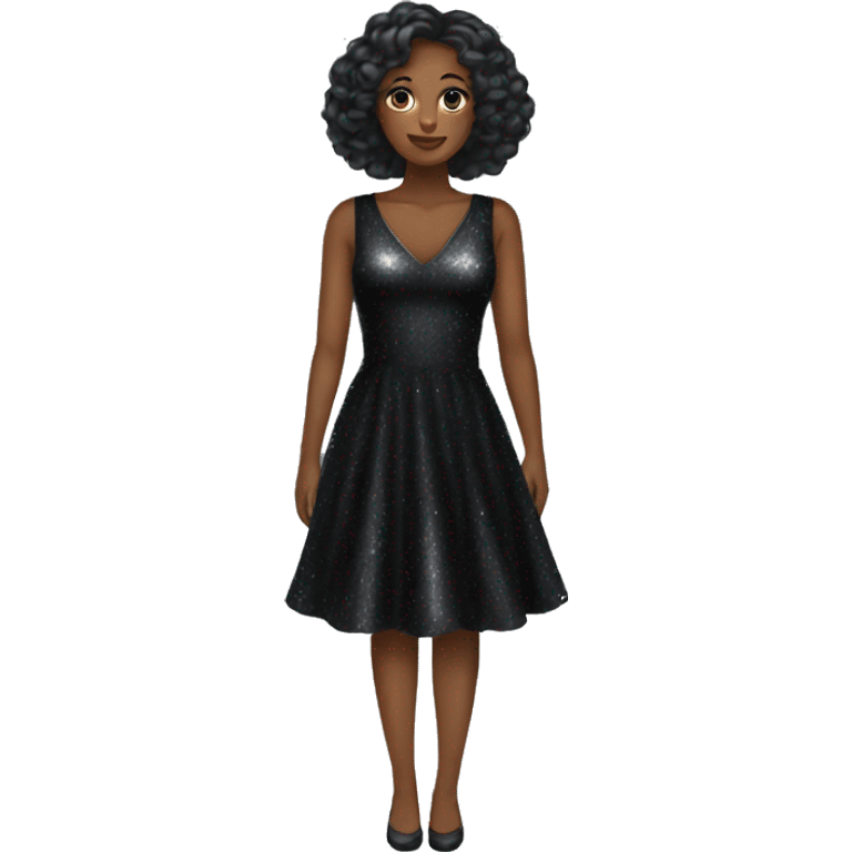 black shimmer dress emoji