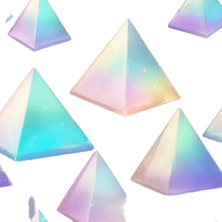 Sparkly glossy Pastel iridescent glass crystal pyramid emoji