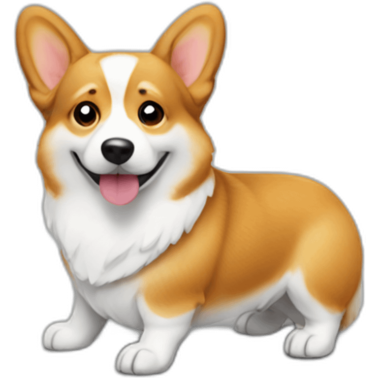 Cute corgi waiting for documents emoji