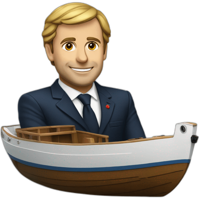 Macron on a boat emoji