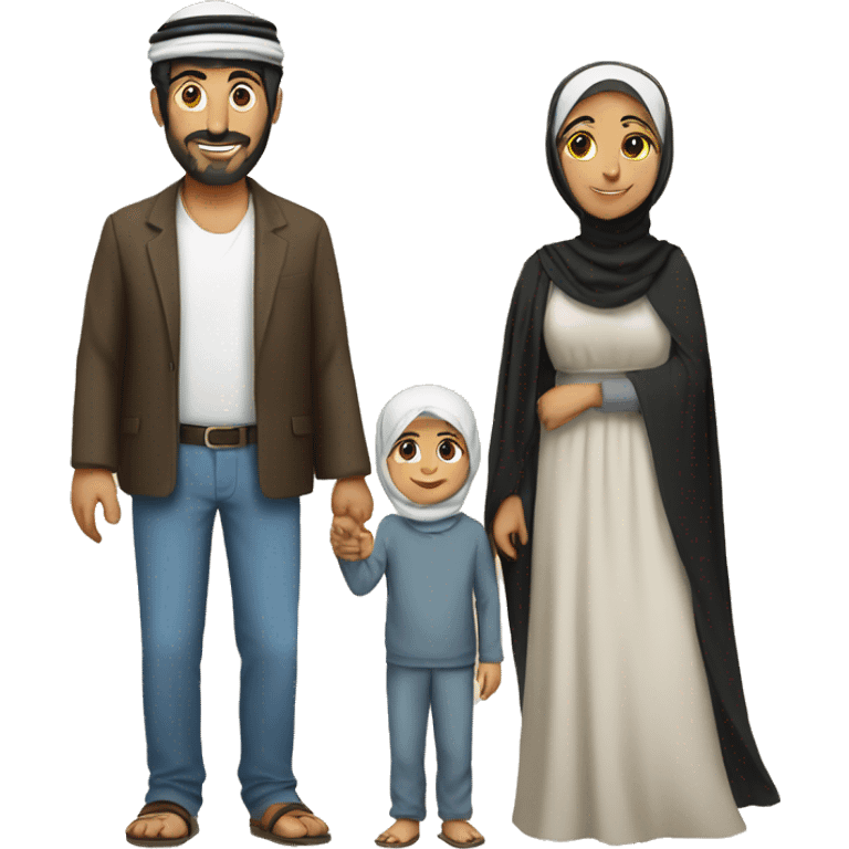 Arab and Turkish family  emoji