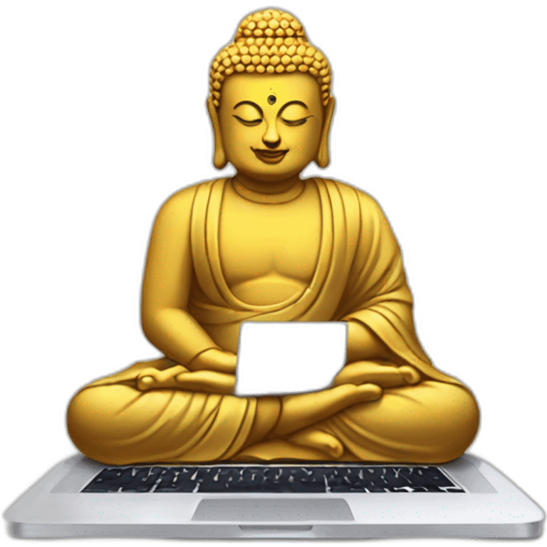 buddha typing on a macbook emoji