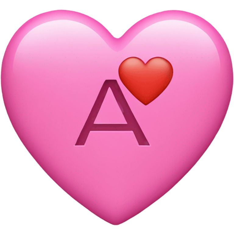 a pink heart with the letters A and C  emoji